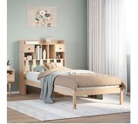 vidaXL Lit bibliothèque 90x190 cm bois de pin massif avec rangement sans matelas