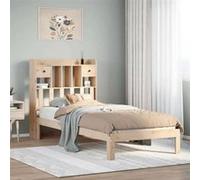 vidaXL Lit bibliothèque sans matelas 90x190 cm bois de pin massif 3322587 Beige