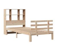 vidaXL Lit en bois massif avec étagère sans matelas 90x200 cm pin