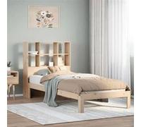 vidaXL Lit bibliothèque sans matelas 90x200 cm bois de pin massif 3322556 Beige G