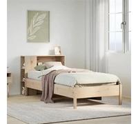 vidaXL Lit bibliothèque sans matelas 90x200 cm bois de pin massif 3322849 Beige G