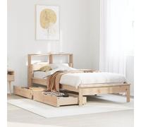 Vidaxl Lit Bibliothèque Sans Matelas 90x200 Cm Bois De Pin Massif Marron