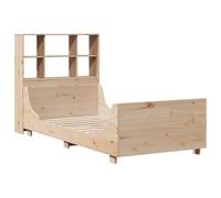 vidaXL Lit bibliothèque sans Matelas 90x200 cm Bois Massif, lit, Meuble de Chambre à Coucher, lit avec Rangement, lit Simple, lit en Bois, sommier