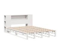 Vidaxl Lit Bibliothèque Sans Matelas Blanc 120x190 Cm Bois Massif Blanc