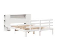 vidaXL Lit bibliothèque sans Matelas Blanc 120x190 cm Bois pin Massif
