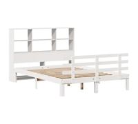vidaXL Lit bibliothèque sans Matelas Blanc 120x190 cm Bois pin Massif