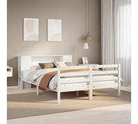 vidaXL Lit bibliothèque sans Matelas Blanc 120x190 cm Bois pin Massif