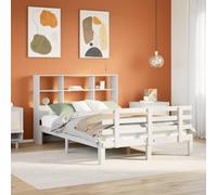 vidaXL Lit bibliothèque sans Matelas Blanc 120x190 cm Bois pin Massif