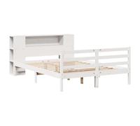 vidaXL Lit bibliothèque sans Matelas Blanc 120x190 cm Bois pin Massif