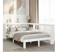 Vidaxl Lit Bibliothèque Sans Matelas Blanc 120x190 Cm Bois Pin Massif Blanc
