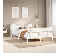 vidaXL Lit bibliothèque sans matelas blanc 120x190 cm bois pin massif Blanc