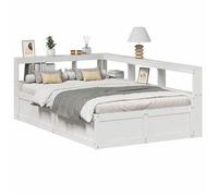 vidaXL Lit bibliothèque sans matelas blanc 120x190 cm bois pin massif, lit, meuble de chambre, lit en bois massif, lit 3324479