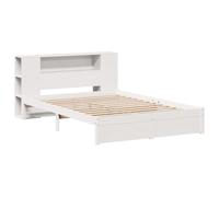 Bed met boekenkast zonder matras grenenhout wit 120x200 cm3322358