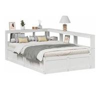 Lit bibliothèque sans matelas blanc 180x200 cm bois pin massif lit vidaXL