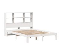 vidaXL Lit bibliothèque sans Matelas Blanc 140x190 cm Bois pin Massif