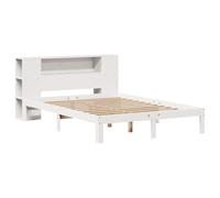 vidaXL Lit bibliothèque 3322512 sans matelas 140x190 cm bois pin massif blanc