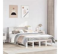 vidaXL Lit bibliothèque sans matelas blanc 140x200 cm bois massif