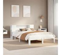 vidaXL Lit bibliothèque sans matelas blanc 140x200 cm bois pin massif 3322516 Blanc G