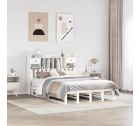 Vidaxl Lit Bibliothèque Sans Matelas Blanc 150x200 Cm Bois Pin Massif Blanc