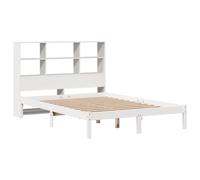 vidaXL Lit bibliothèque sans Matelas Blanc 160x200 cm Bois pin Massif
