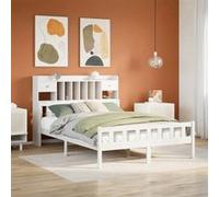 Lit bibliothèque sans matelas blanc 160x200 cm bois pin massif 3322177