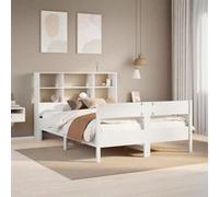 Lit bibliothèque sans matelas blanc 160x200 cm bois pin massif 3322982