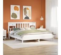 vidaXL Lit bibliothèque sans matelas blanc 180x200 cm bois pin massif