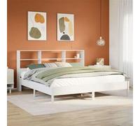 Vidaxl Lit Bibliothèque Sans Matelas Blanc 180x200 Cm Bois Pin Massif Blanc