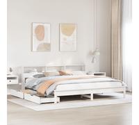 Vidaxl Lit Bibliothèque Sans Matelas Blanc 180x200 Cm Bois Pin Massif Blanc