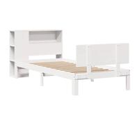Vidaxl Lit Bibliothèque Sans Matelas Blanc 75x190cm Bois De Pin Massif Blanc