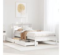 vidaXL Lit bibliothèque sans matelas blanc 75x190cm bois de pin massif