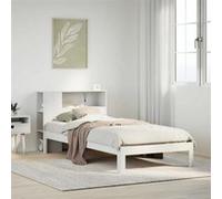 vidaXL Lit bibliothèque sans matelas blanc 75x190cm bois de pin massif 3322535 Blanc G