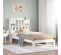 vidaXL Lit bibliothèque sans matelas blanc 75x190cm bois de pin massif 3322586 Blanc G