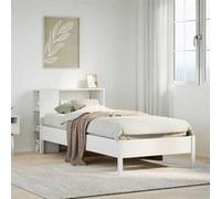 vidaXL Lit bibliothèque sans matelas blanc 75x190cm bois de pin massif 3322856 Blanc G