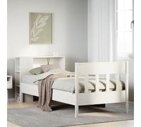Vidaxl Lit Bibliothèque Sans Matelas Blanc 75x190cm Bois De Pin Massif Blanc