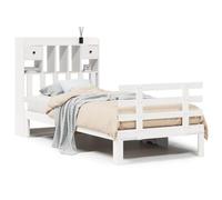 vidaXL Lit bibliothèque sans Matelas Blanc 90x190cm Bois de pin Massif