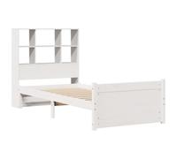 Vidaxl Lit Bibliothèque Sans Matelas Blanc 90x200cm Bois De Pin Massif Blanc