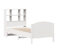 vidaXL Lit bibliothèque sans Matelas Blanc 90x200cm Bois de pin Massif