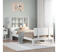 Vidaxl Lit Bibliothèque Sans Matelas Blanc 90x200cm Bois De Pin Massif Blanc