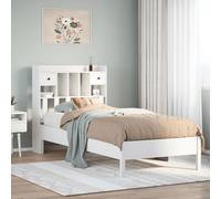 Vidaxl Lit Bibliothèque Sans Matelas Blanc 90x200cm Bois De Pin Massif Blanc