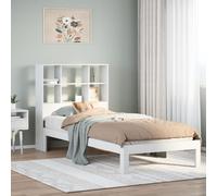 Vidaxl Lit Bibliothèque Sans Matelas Blanc 90x200cm Bois De Pin Massif Blanc