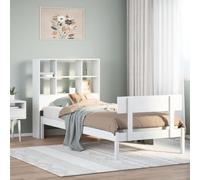 Vidaxl Lit Bibliothèque Sans Matelas Blanc 90x200cm Bois De Pin Massif Blanc