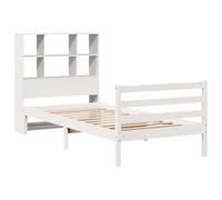 Vidaxl Lit Bibliothèque Sans Matelas Blanc 90x200cm Bois De Pin Massif Blanc