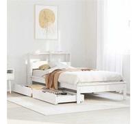 Vidaxl Lit Bibliothèque Sans Matelas Blanc 90x200cm Bois De Pin Massif Blanc