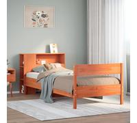 vidaXL Lit bibliothèque sans matelas cire marron 100x200 cm pin massif
