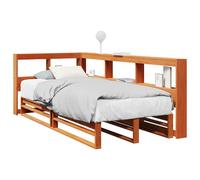 Vidaxl Lit Bibliothèque Sans Matelas Cire Marron 100x200 Cm Pin Massif