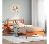 vidaXL Lit bibliothèque sans matelas cire marron 100x200 cm pin massif