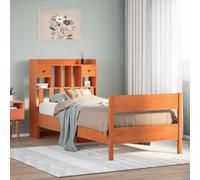 vidaXL Lit bibliothèque sans matelas cire marron 100x200 cm pin massif