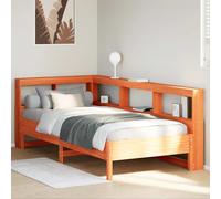 Vidaxl Lit Bibliothèque Sans Matelas Cire Marron 100x200 Cm Pin Massif Marron