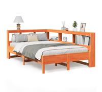 Vidaxl Lit Bibliothèque Sans Matelas Cire Marron 120x190cm Pin Massif Marron